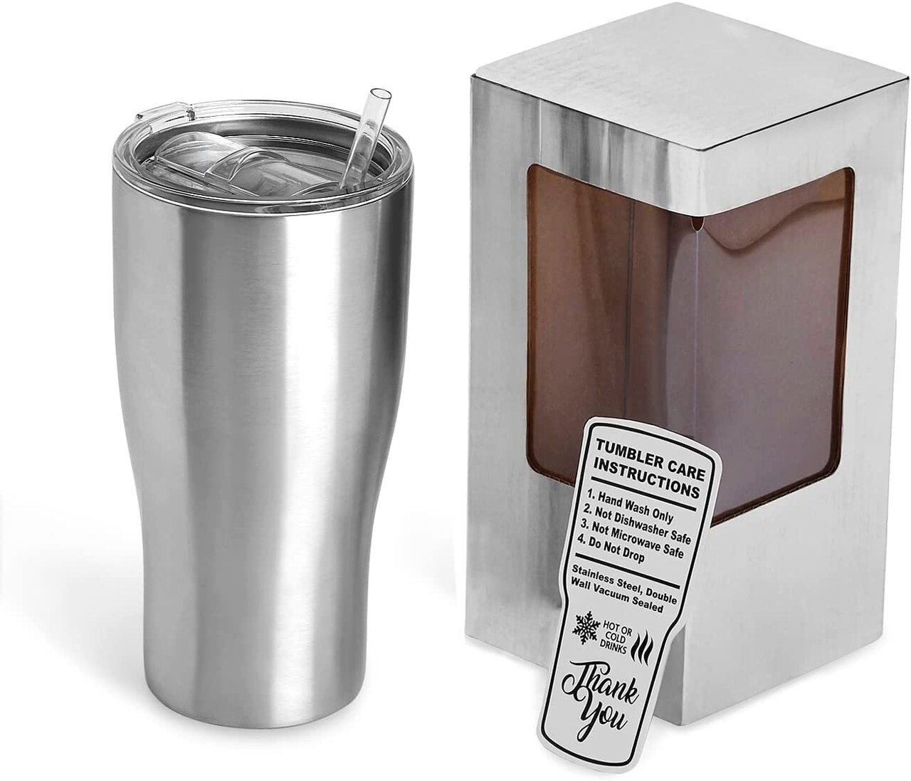 Makerflo 30 oz Stainless Steel Tumbler Pack of 25 with Lid & Straw | Craft-Ready for DIY Gifts & Personalization (Epoxy, UV DTF, Vinyl, and Laser Engraving) - Not for Sublimation and DTF